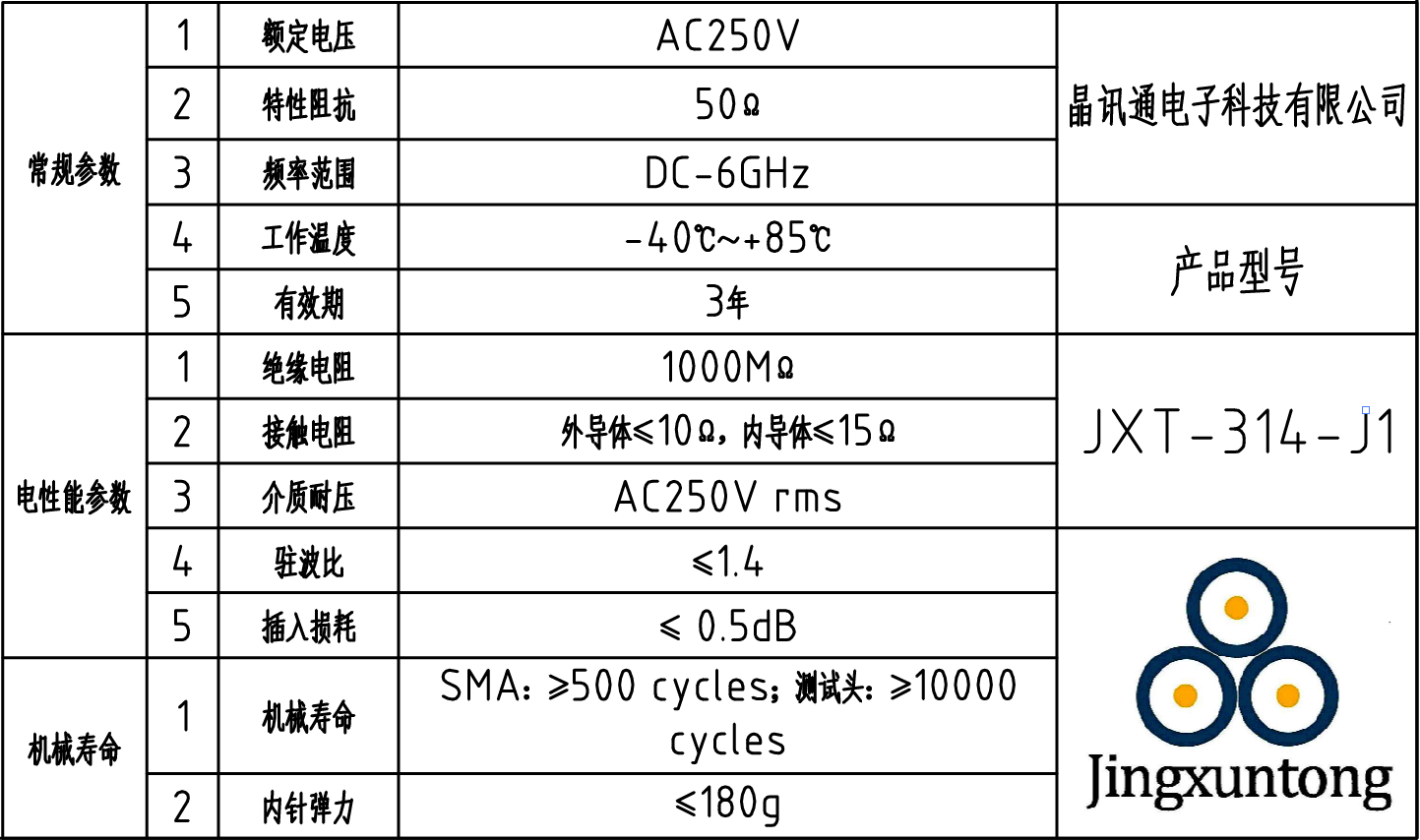 JXT-314-J1 2.產(chǎn)品參數(shù)