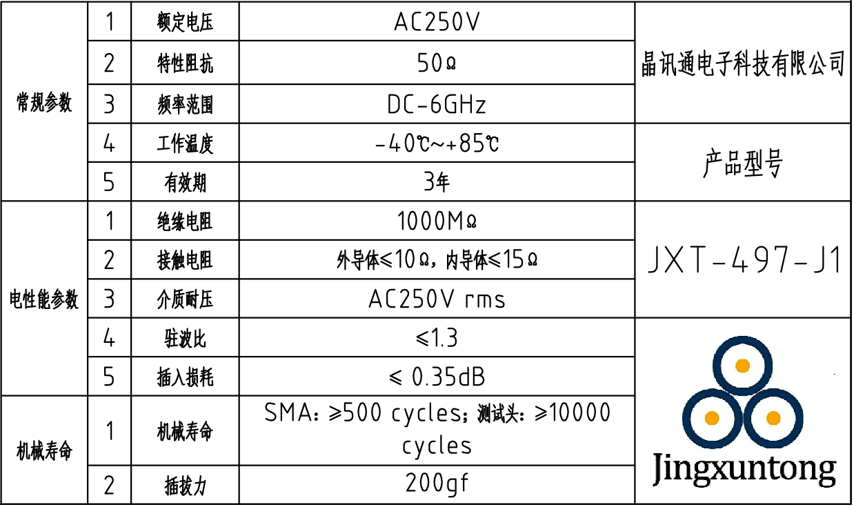 JXT-497-J1 2.產(chǎn)品參數(shù)
